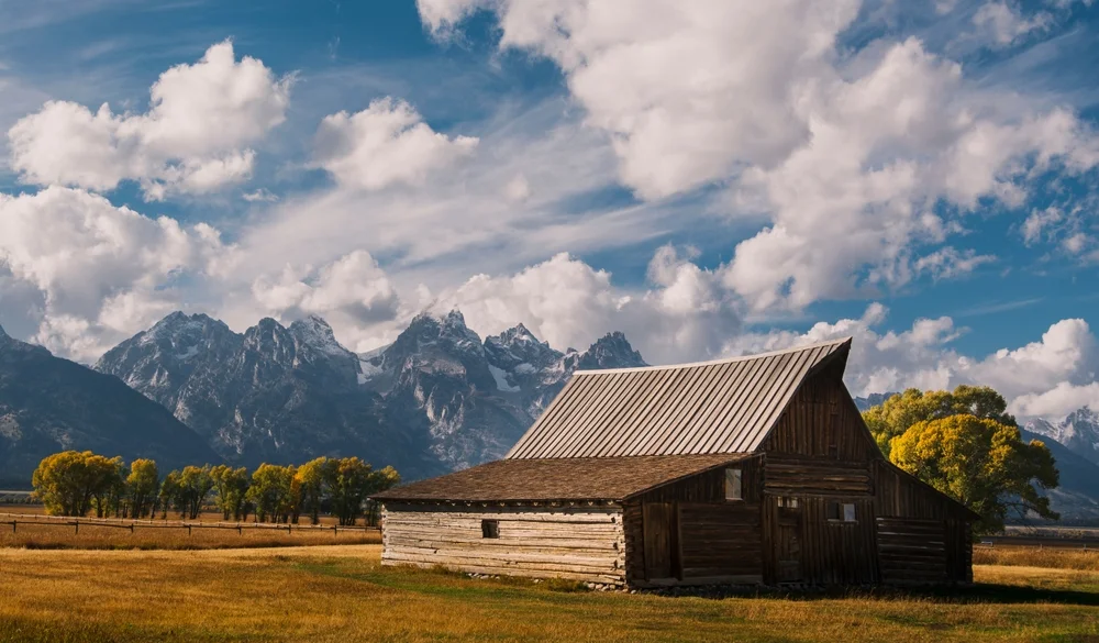 Historic building in Jackson Hole Wyoming along Mormon Row